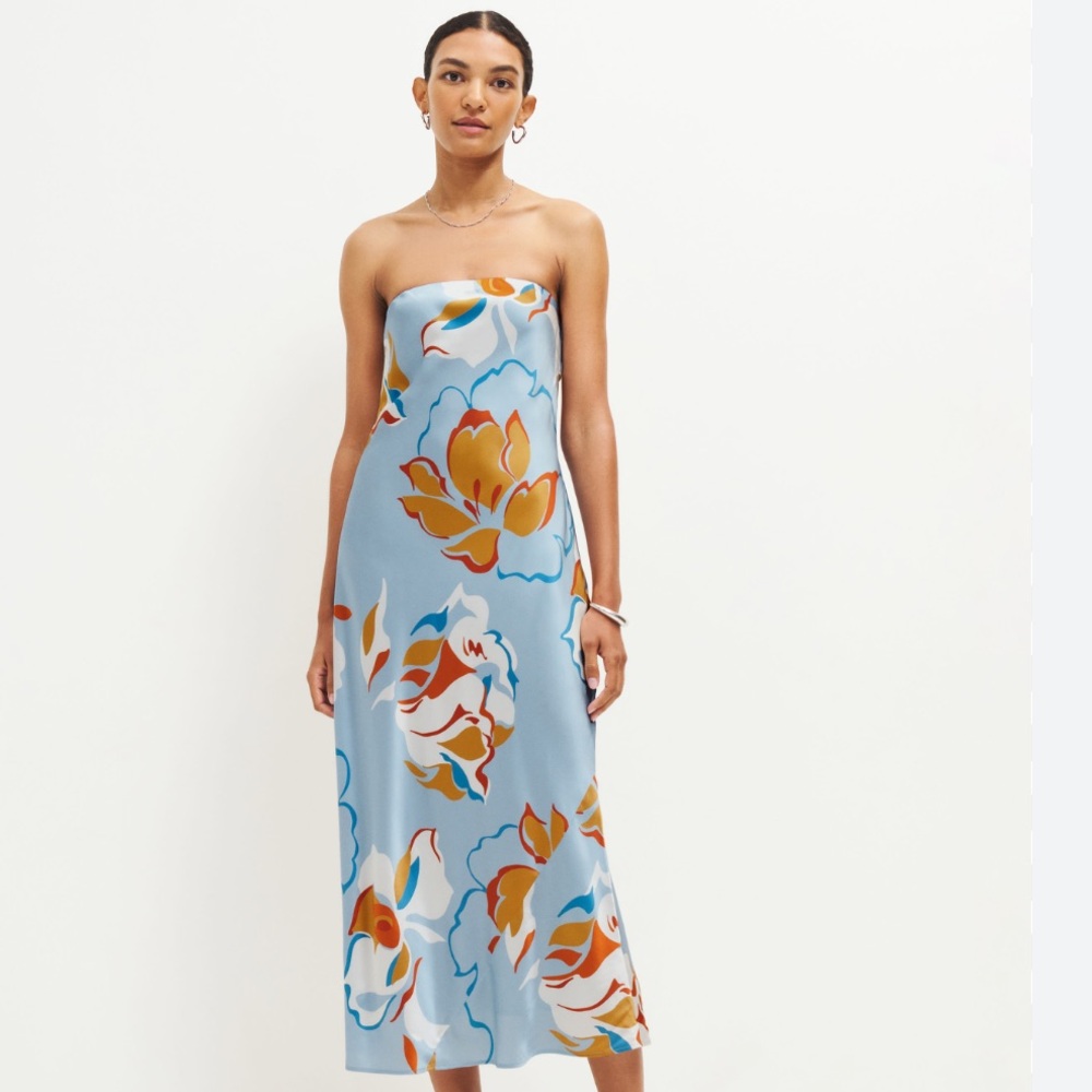 Joanne Silk Dress Hyperion blue floral dress size 4